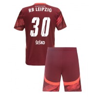 Otroški Nogometni dresi RB Leipzig Benjamin Sesko #30 Gostujoči 2024-25 Kratek Rokav (+ Kratke hlače)